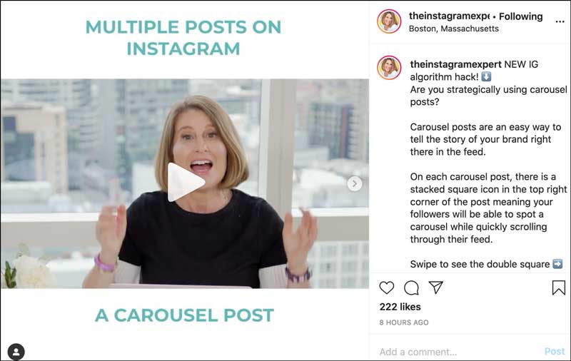 instagram carousel post