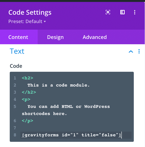 divi code module